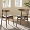 Baxton Studio Edna Black Faux Leather and "Oak" Finishing Wood Dining Chair, PK2 126-6942 - alternate 4